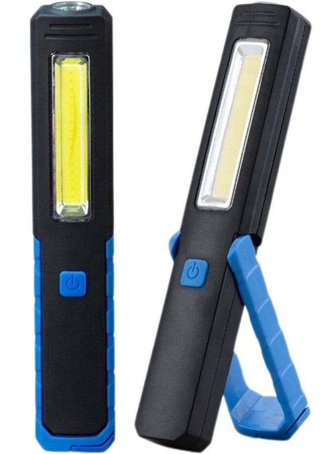 مصباح عمل يدوي قابلة للشحن 3 في 1 LED COB عالي القدرة 210 لومن، مصباح طوارئ محمول مقاوم للماء مع قاعدة وقابض مغناطيسي، إضاءة LED للعمل في الحدائق والمكاتب والمشاريع الصناعية والمنزلية، مصباح أمني للطوارئ والإضاءة الخارجية والداخلية، هيكل ABS متين مقاوم للصدمات، مصباح متعدد الاستخدامات للورش والمواقع والمعسكرات ومواقف السيارات والطرق الليلية - Image 1